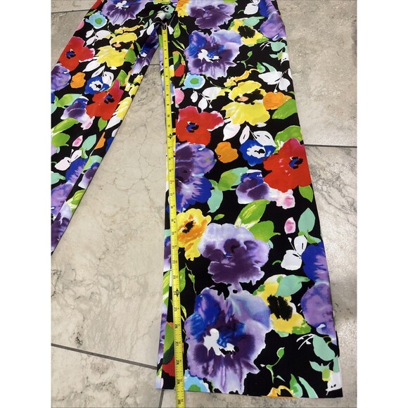 $298 Ralph Lauren Floral Hawaiian Flower Wide Leg Silky Summer Dress Pants 8P - Picture 16 of 16